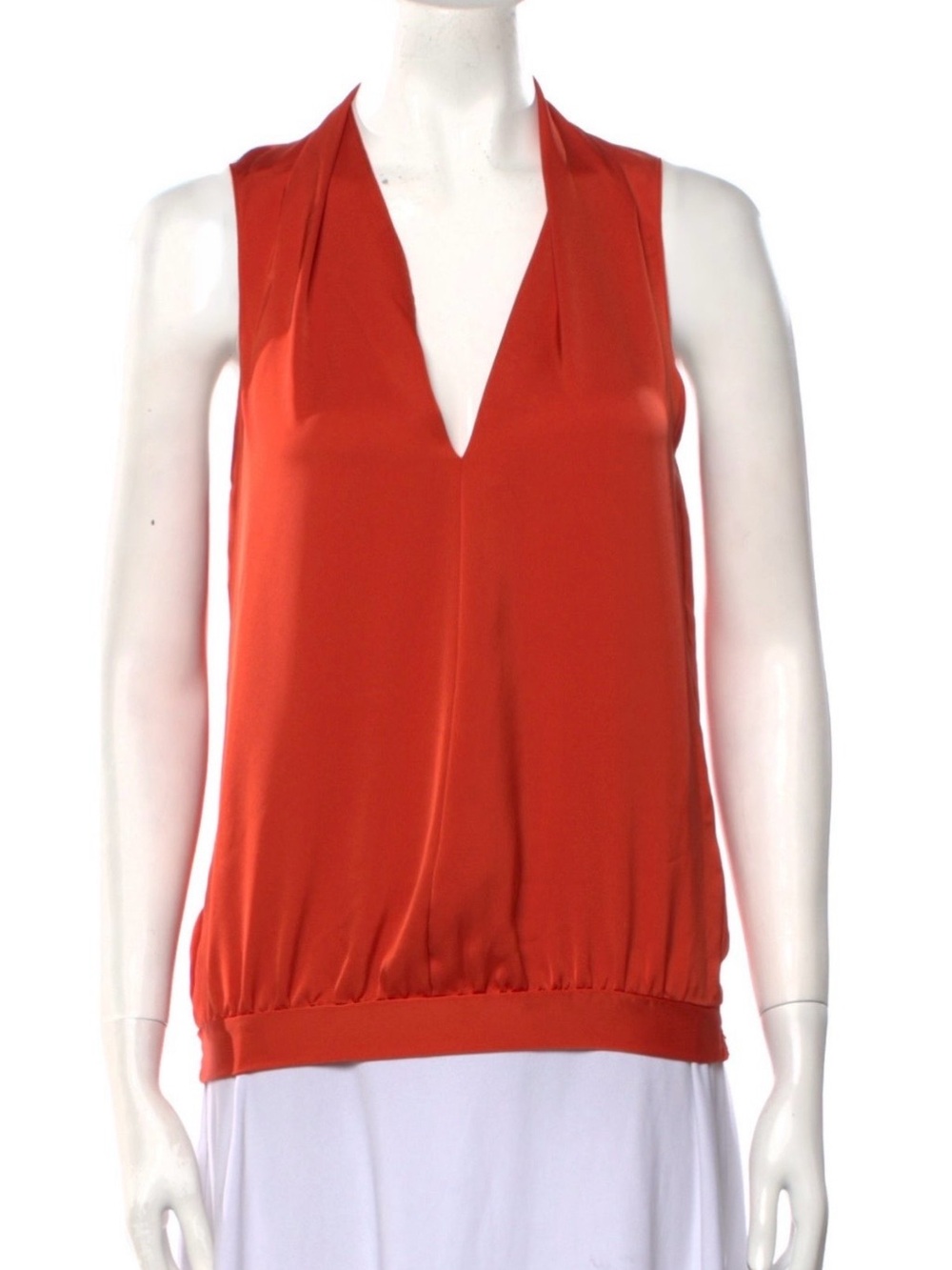 Ramy Brook Women's Sleeveless V-Neck Shell Top - Rust Orange